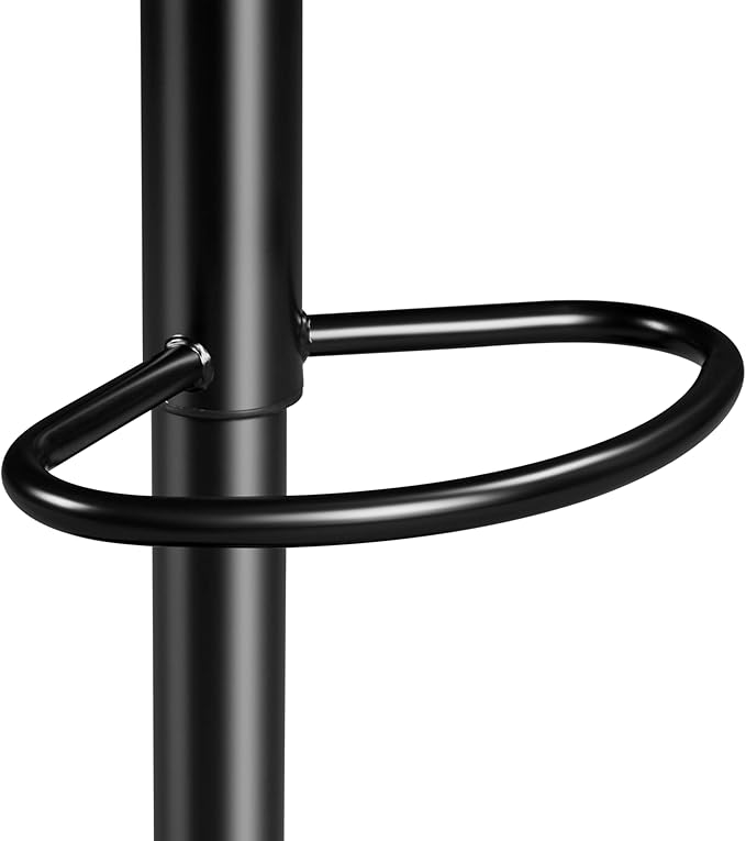 Yaheetech Bar Stools Set of 2, PU Leather Swivel Counter Height Barstools, Adjustable Bar Chairs with Backrest and Footrest, Kitchen Island Stool for Home Kitchen, Black