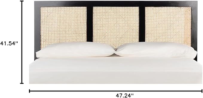 SAFAVIEH Home Collection Vienna Black Cane King Headboard Platform