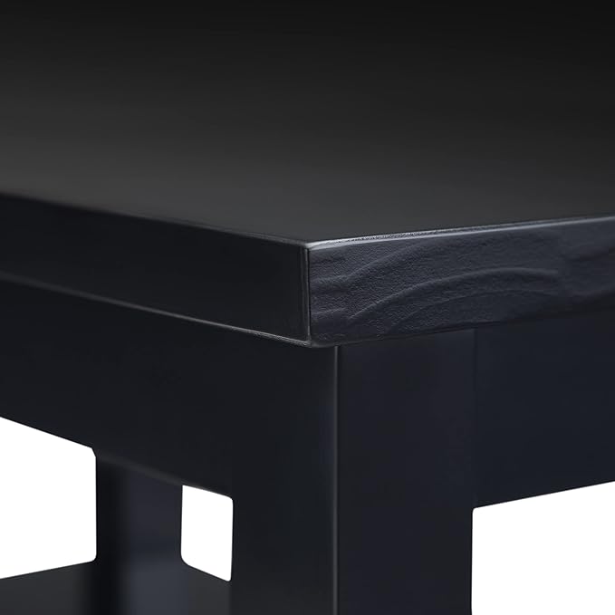 SIMPLIHOME Warm Shaker SOLID WOOD 14 inch Wide Rectangle Transitional Narrow Side Table in Black for the Living Room and Bedroom