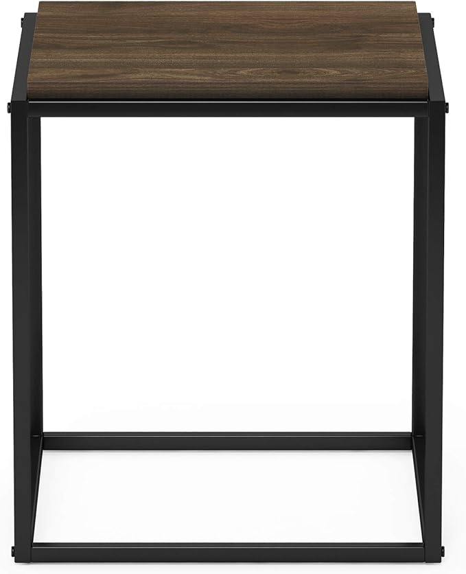 Furinno Moretti Cube Modern Stackable End Table Shelf, Columbia Walnut