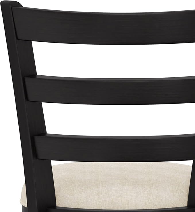 Hillsdale Laymon Modern Wood Swivel Stool with Upholstered Seat, Bar Height, Black