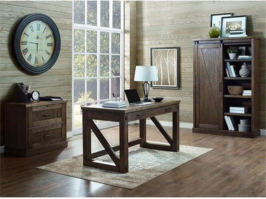 Martin Furniture Avondale Rustic Writing Desk Writing Table Wood Office Desk Brown (IMAE384)