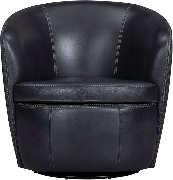 Parker Living Barolo - Vintage Onyx Genuine Italian Leather Swivel Club Chair