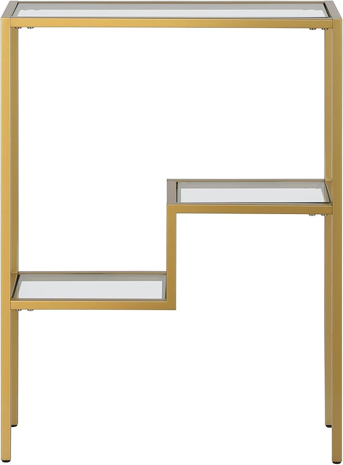 Henn&Hart 22" Wide Rectangular Console Table in Brass, Entryway Table, Accent Table for Living Room, Hallway