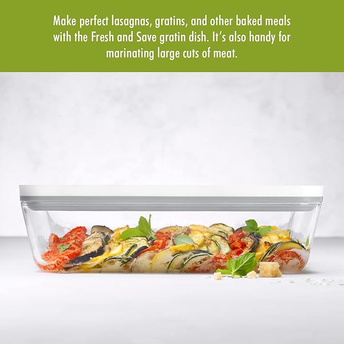 ZWILLING Fresh & Save Glass Vacuum Gratin Dish, Airtight Food Storage Container