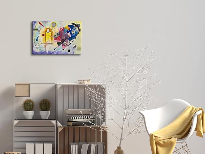 Wieco Art Canvas Prints Yellow-Red-Blue, 1925 by Wassily Kandinsky Classic Art Reproductions Canvas Wall Art for Home Decoration