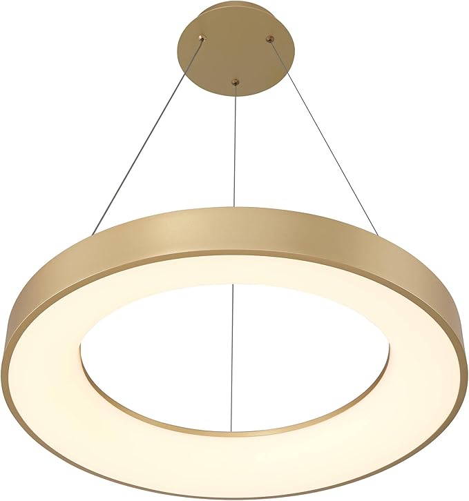 Possini Euro Design Cafferty Soft Sanded Gold Ring Pendant Lighting 23 1/2" Wide Modern Dimmable LED Fixture for Dining Room House Home Foyer Kitchen Island Entryway Bedroom Living High Ceilings