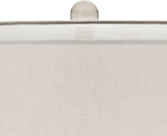 Possini Euro Design Swift Modern Table Lamp 32" Tall with USB Dimmer Round Riser Mercury Glass Chrome Neck Double Drum Shade for Bedroom Living Room House Bedside Nightstand Office Entryway Family