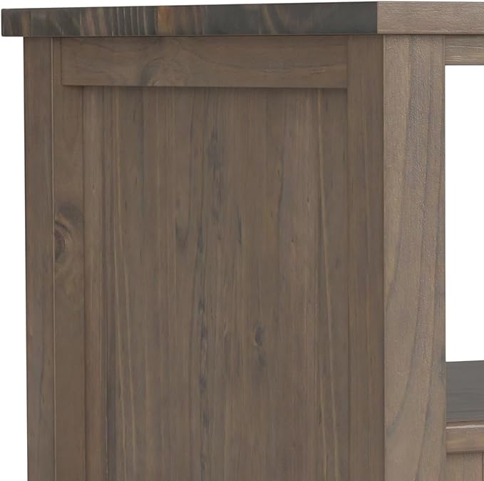SIMPLIHOME Ela SOLID WOOD 20 inch Wide Rectangle Transitional End Table in Smoky Brown for the Living Room and Bedroom