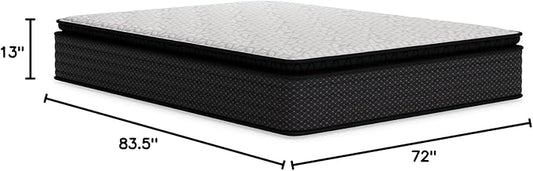 Signature Design by Ashley Limited Edition Pillow Top 13 " Pillow Top Hybrid Mattress with Gel Memory Foam and Edge Support for Cool Sleep and Pressure Relief, California King, Fiberglass Free