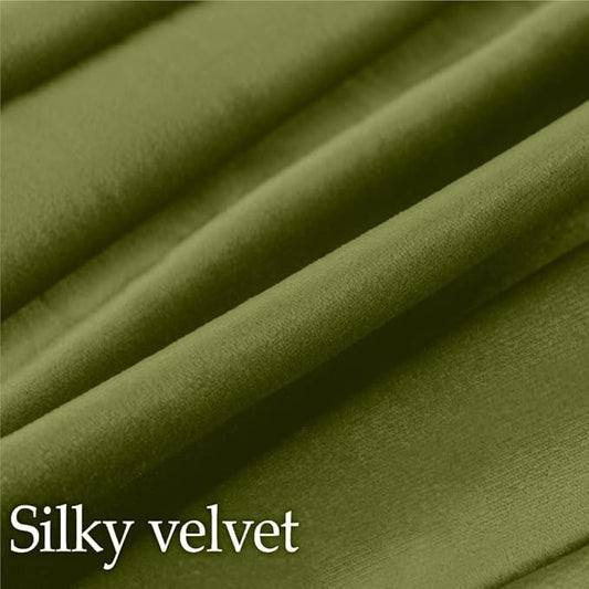 lalaLOOM Velvet Throw Pillow Covers, Set of 2, 18x18 Decorative Square Pillows Home Decor, Soft Accent Cases, Silky Machine Washable Pillowcases for Sofa, Couch, Bedroom, Living Room, Moss Green