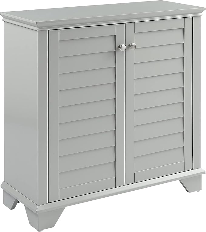 Crosley Furniture Lydia Accent Storage Cabinet, Bar, Buffet for Kitchen, Living Room, or Entryway, Gray