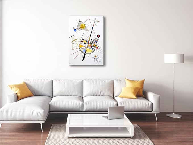 Wieco Art Canvas Prints Delicate Tension #85, 1923 by Wassily Kandinsky Abstract Classic Art Reproductions Gallery Wrapped Canvas Wall Art for Home Decor and Wall Decorations