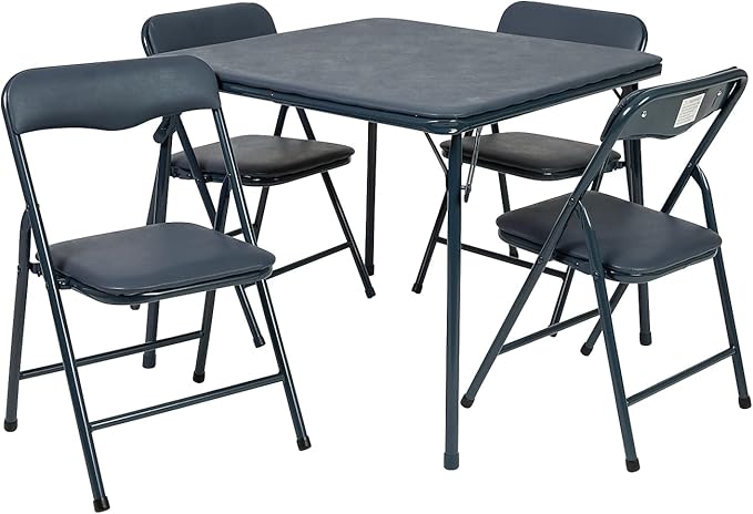 Flash Furniture Mindy Kids Navy 5 Piece Folding Table and Chair Set