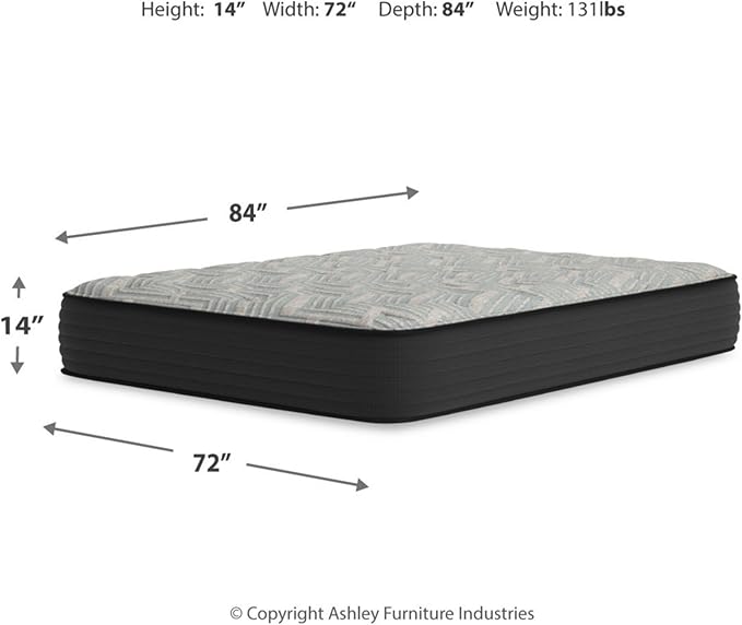 Signature Design by Ashley Full Size Comfort Plus 10 Inch Hybrid Mattress with Lumbar Support Gel Memory Foam, Fiberglass Free, Mattress In A Box