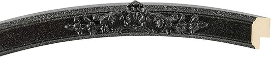 OVALCREST Oval Beveled Wall Mirror for Home Decor - Athena Style - Black Silver - 18" x 14" Outside Dimensions