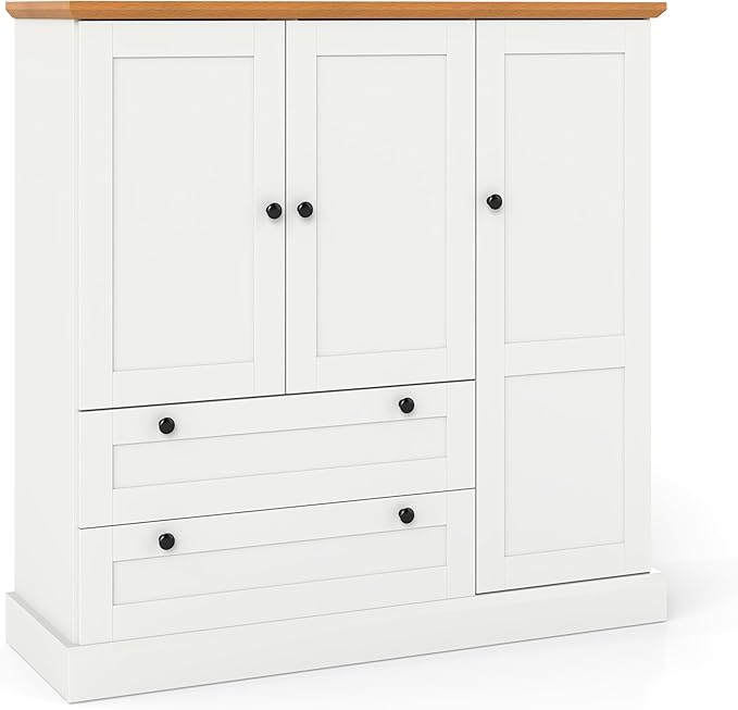 Giantex Buffet Cabinet with Storage, 47.5" Modern Kitchen Sideboard w/3 Doors, 2 Large Drawers, Removable Shelf, Accent Furniture for Coffee Bar Dining Living Room Entryway