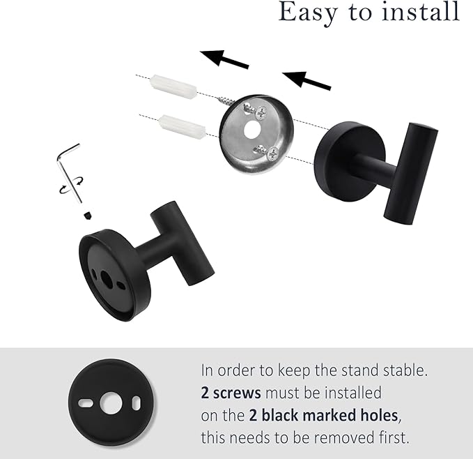 5-Pieces Matte Black Bathroom Accessories Set, Stainless Steel Bathroom Hardware Set, Bath Towel Bar Set, Towel Racks for Bathroom Wall Mounted.