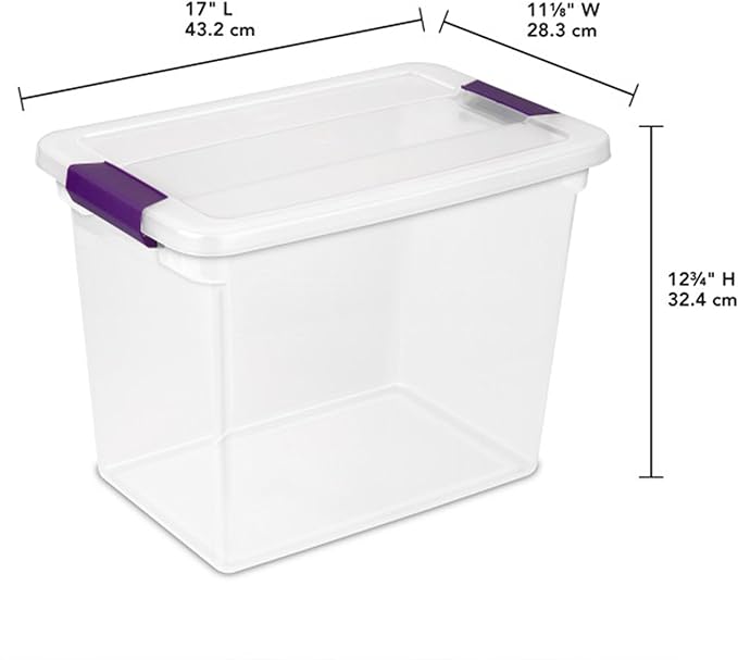 Sterilite 18-Pack ClearView Latch Box, Stackable Storage Organizer Bins for Home, 27 Quart