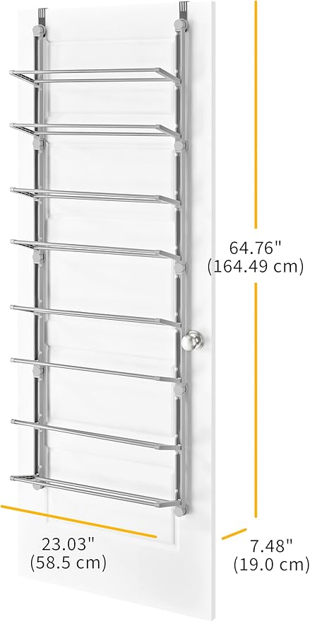 Whitmor 24 Pair Door Shoe Organizer, Sturdy Closet Storage Rack Hangs on Closets for Shoes
