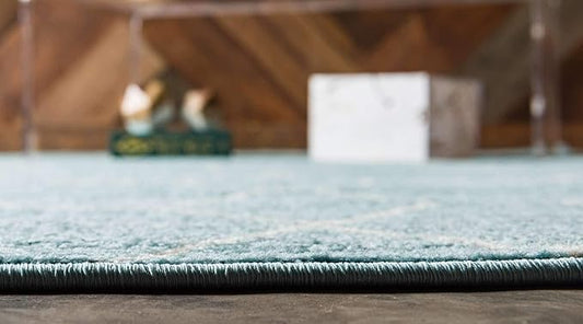 Unique Loom Trellis Frieze Collection Area Rug - Geometric (9' x 12' 2", Light Blue/ Ivory)