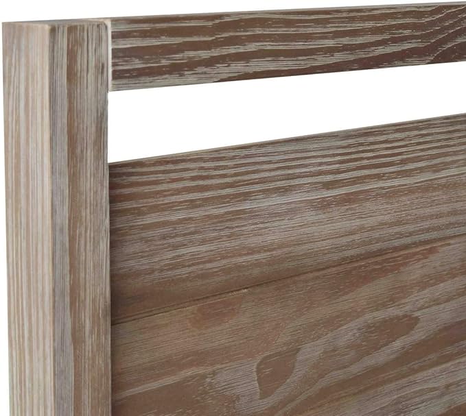 Grain Wood Furniture Loft Queen Size Solid Wood Bed, Brushed White