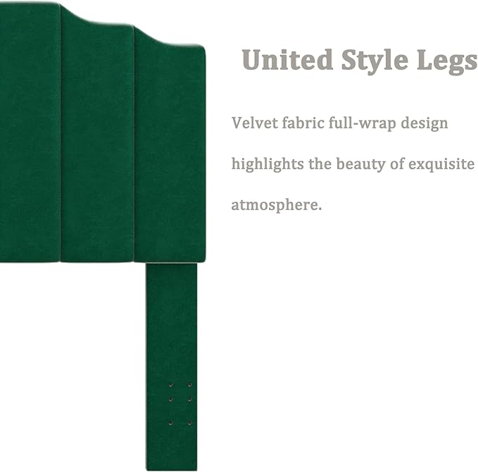 King Size Headboard Only, Velvet Wall Mounted Headboard King for Adjustable Bed Modern Upholstered Head Board Easy Assembly, Jade Green