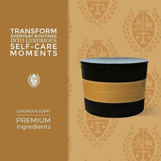 Pecksniff's Black Luxurious 3-Wick Tobacco & White Wood Scented Candle – 18.1 Oz/515g – with Metal Lid Relaxation and Elevated Home Ambiance