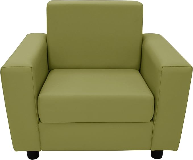 Factory Direct Partners SoftScape Inspired Playtime Classic Reading Chair, Children's Commercial-Grade Upholstered Furniture for Home, Daycare, Preschool, Library; Modern Design - Fern Green, 14472-FG