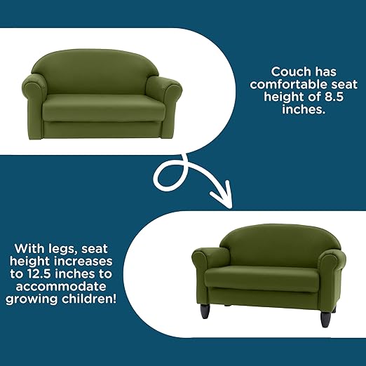 Children's Factory As We Grow Chair and Couch, Flexible Seating for Daycare or Preschool, Kids Reading Couch, Playroom Furniture, Sage