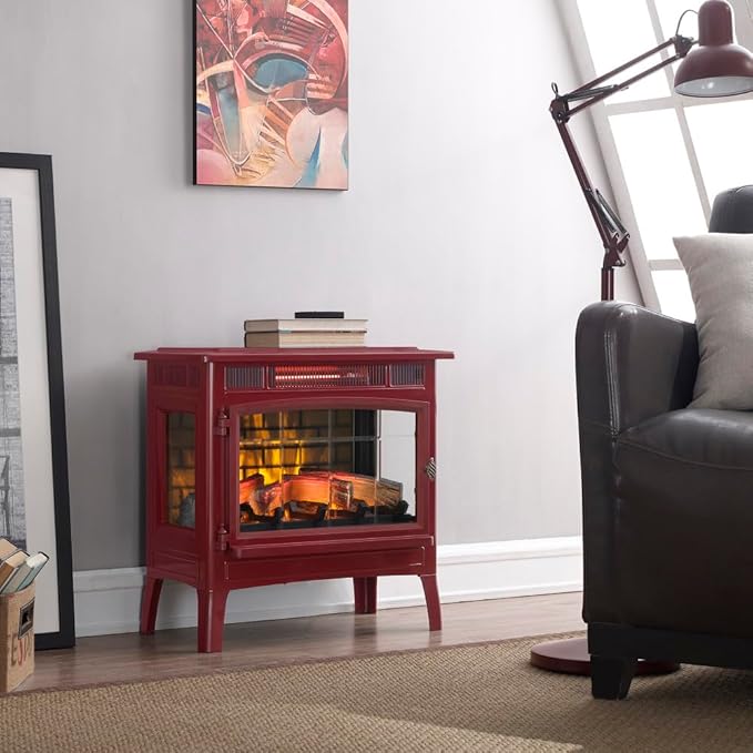 duraflame Freestanding Electric Fireplace Stove Heater with 3D Flame Effect for 1,000 Sq. Ft. Cinnamon