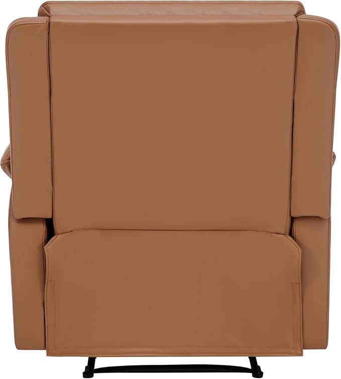 MINCETA Recliner Chairs,Modern 5" Wall Hugger Nursery Recliner with Overstuffed Arm and Back for Living Room,PU Leather in Brown
