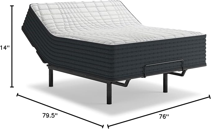 Signature Design by Ashley Hybrid 1400 14 Inch Extra Plush Gel Memory Foam Mattress with Edge Support for Pressure Relief, King, Fiberglass Free, Mattress in A Box