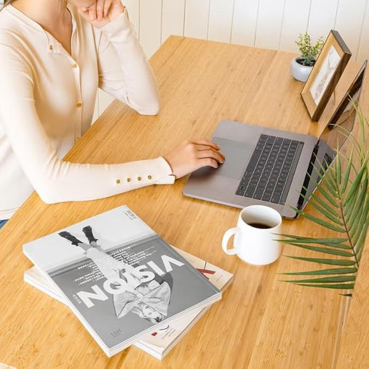 FLEXISPOT EN1 Bamboo Standing Desk, 55 x 28 Inches Whole-Piece Electric Height Adjustable Desk for Home Office (Silver Frame + Bamboo Top, 2 Packages)