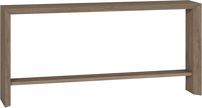 Henn&Hart 64" Wide Rectangular Console Table in Antiqued Gray Oak, for Home, Living Room, Bedroom, Entertainment Room, Office