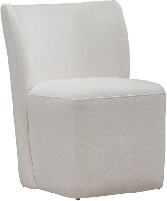 Liberty Furniture Accent Dining Chair with Castors - Rounded Back - Ivory Upholstry