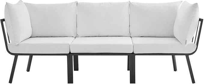 Modway Riverside Outdoor Furniture, 3-Piece Set, Gray White