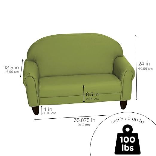 Children's Factory As We Grow Toddler Sofa, Flexible Seating for Daycare or Preschool, Kids Reading Couch, Playroom Furniture, Sage