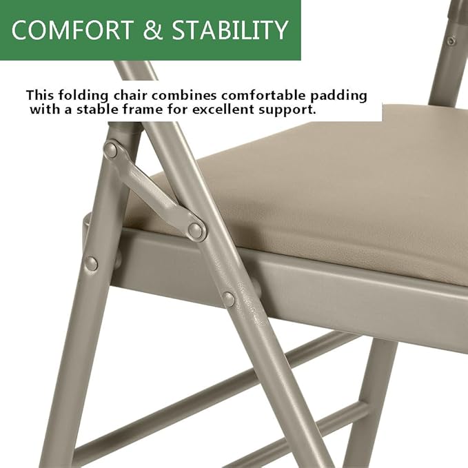 Amazing for less Pack of 2 (Fabric/Vinyl) Steel Frame Metal Foam Padded Folding Chairs (Black, Gray, White)