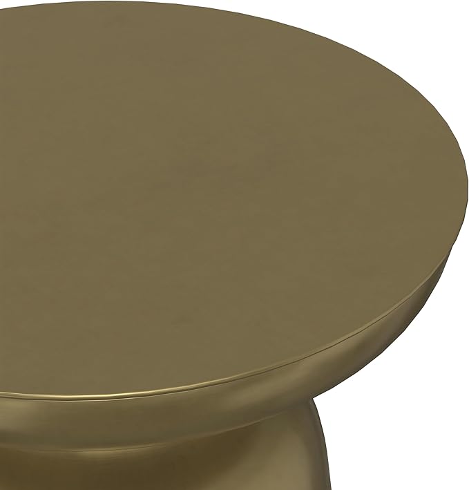 SIMPLIHOME Toby Metal Table - 17 inch Wide Solid Iron Drum Accent Table in Gold and Black Ombre, Industrial Side or End Table for Living Room or Entryway with Sculptural Design, Assembled