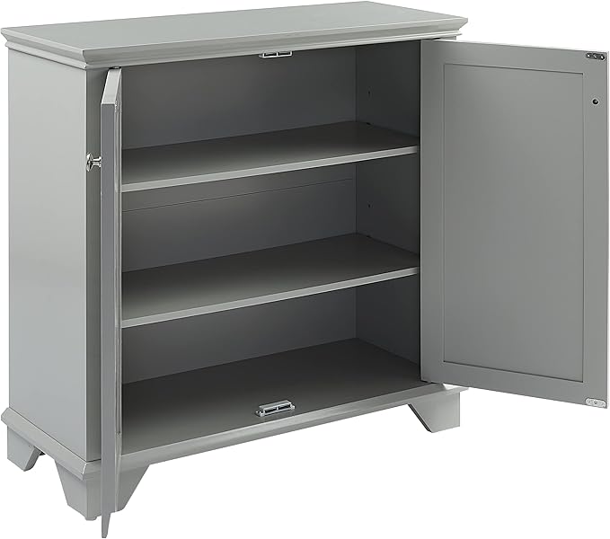 Crosley Furniture Lydia Accent Storage Cabinet, Bar, Buffet for Kitchen, Living Room, or Entryway, Gray