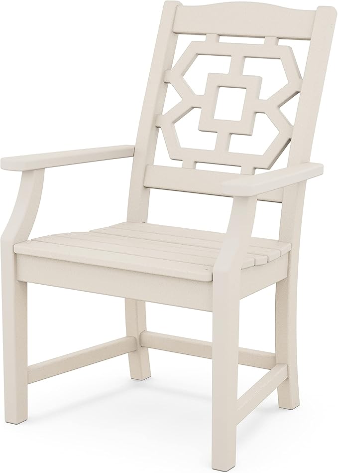 Martha Stewart by POLYWOOD® Chinoiserie Dining Arm Chair in Sand