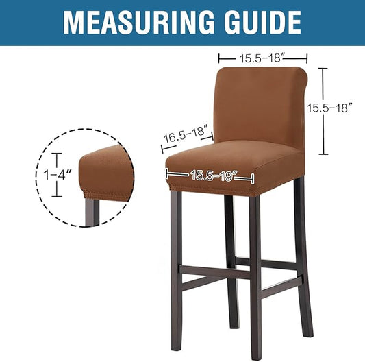 H.VERSAILTEX 100% Waterproof Bar Stool Cover Stretch Counter Stool Pub Chair Slipcover for Dining Room Removable Soft Thick Solid Fleece Fabric Bar Stool Slipcovers Set of 2, Camel
