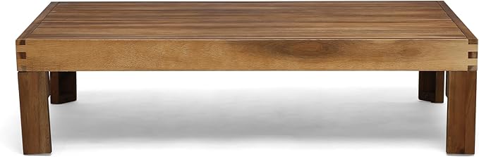 Christopher Knight Home Alice Outdoor 5 Piece Acacia Wood Sofa Set, Teak Finish, Beige