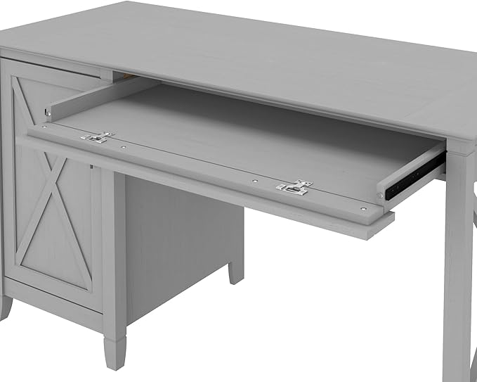 Bush Furniture Key West Computer Desk with Storage Farmhouse PC Table for Home Office in Cape Cod Gray 54W x 24D