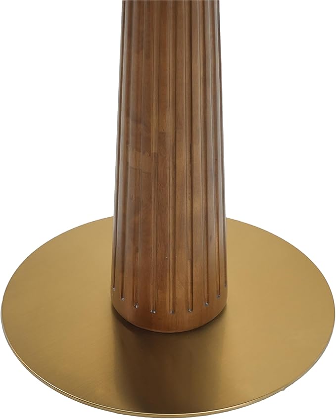 Sintered Stone Office Table and Chair Set - 33.5" Round Table for Small Offices (Light Brown Leg and Pandora Top, 1 Table and 4 Chairs)