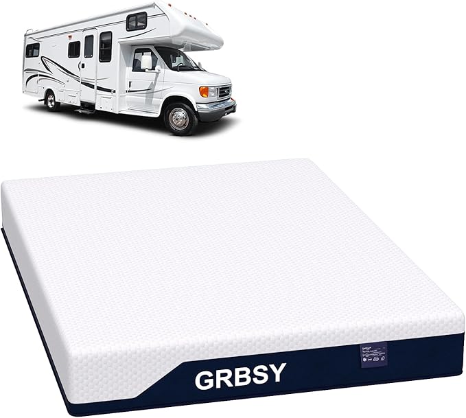 Firm Mattress Short Queen Size, 12 Inch Cooling Gel Memory Foam RV Mattress, Back Pain Relief, Cooling Ice Silk Cover, CertiPUR-US Certified