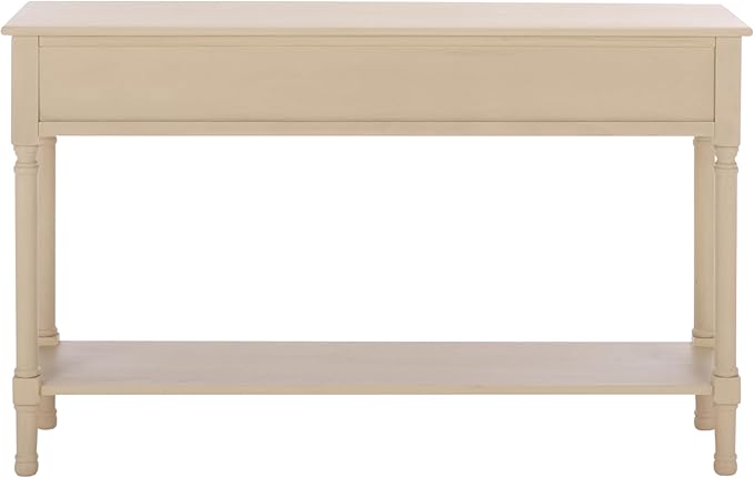 SAFAVIEH Home Collection - Peyton Sand Console Table with 3 Drawers and 1 Shelf, Farmhouse Accent Entryway Table (CNS5705F)