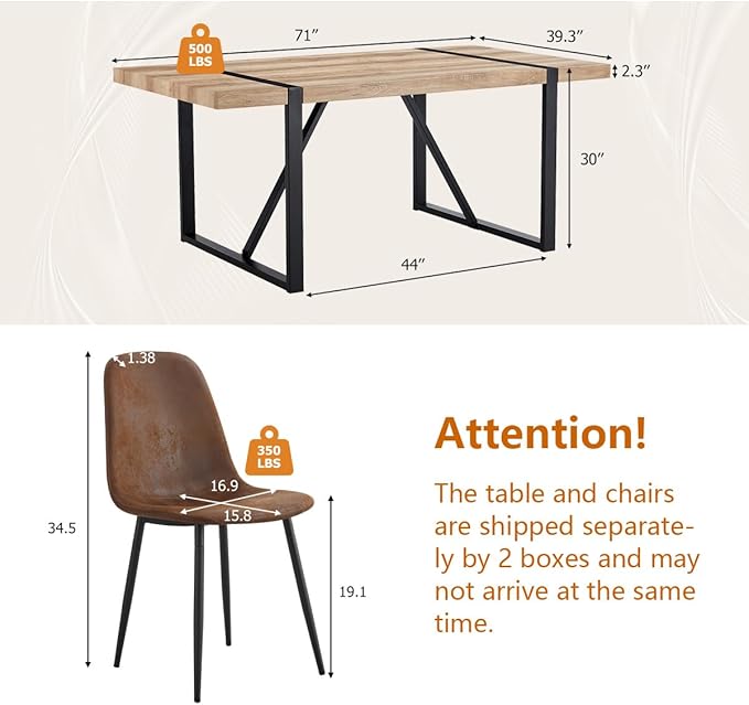Dining Table Set for 8,Dining Room Table Set for 8,71'' Kitchen Table and Suede Nap Fabic Chairs Set of 8,8 Chair Dining Table Set for Kitchen Dining Room