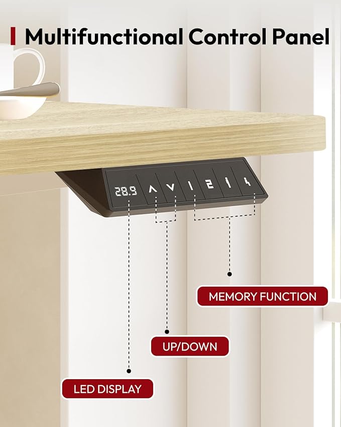 SANODESK Standing Desk Height Adjustable Electric Stand up Desk 79x32 Inches Sit Stand Home Office with Splice Board, White Frame/White Wood Grain
